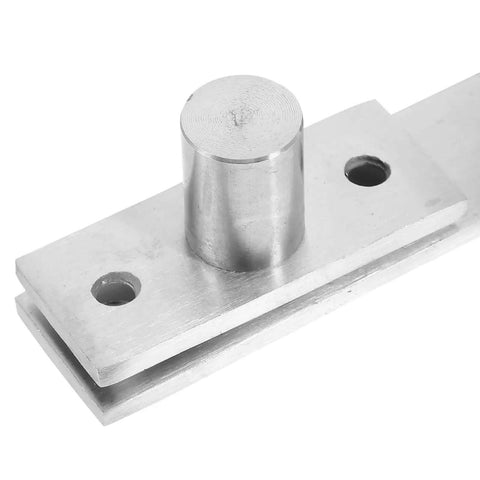 Heavy Duty Beefy Stainless Steel Door Pivot Hinges, close-up of hinge plate with rust-resistant coating for cabinet doors.