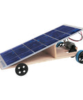 Ray Catcher Solar Vehicle Kit for STEM Projects, Sun Powered Car Build for Kids 12 and Up, DIY Sustainable Energy Race Kit, Lightweight Weather Resistant Solar Panel Setup for Junior Solar Sprint Race Ready, wood car with solar panel