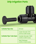 60 Pack Quick Connect 1/4 Inch End Cap Fittings For Drip Irrigation Systems Sealing And Leak Proof End Caps product detail view