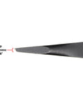 Close-up of Dominator 12 Inch Straight Screwdriver Pry Bar tip showing .090 inch thickness with black oxide finish.