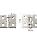 Miniature Dollhouse Hinges Set With 200 Screws For Tiny Cabinets Drawers And Jewelry Boxes Brass Hinges Silver Tone Finish 50 Count 8x10mm Holes 1.5mm