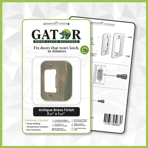 Door Strike Plate With Screws Satin Nickel 2 1/4 by 1 3/4 Universal Latch Restorer Alloy Steel Lock Hardware packaging