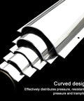 Heavy Duty Stainless Steel Half Round Floor Cord Cover Brushed Metal Finish showing curved design for wire management.
