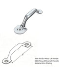 Beefy Heavy Duty Garage Door Bottom Lift Handle Kit 2 Pack Replacement Hardware, zinc-plated metal handle with dimensions marked