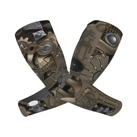 Fly Steampunk Gear Print Cooling Arm Sleeves, Super Soft Stretchy Sun Protection Guards, Breathable Moisture Wicking Gym And Sports Band For Daily Grind Or Outdoor Hustle