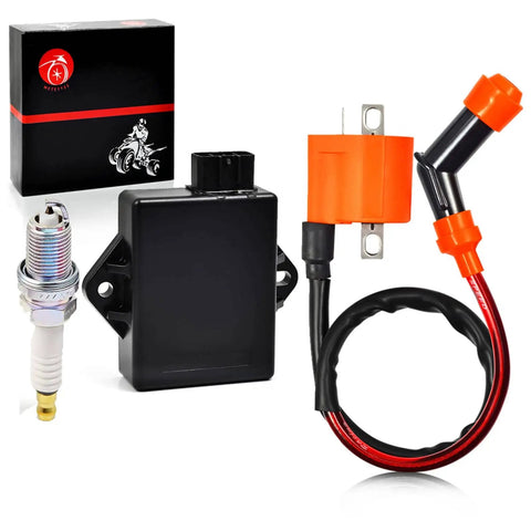 Combo CDI Box, Ignition Coil, And Spark Plug Kit For Trail Boss 330 2003-2013, Boss 325 2000-2003, Magnum 330 2003-2006 Replacement 3087253 3088209, Plug And Play Dope High Performance ATV Ignition Upgrade