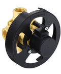 Pressure Balancing Shower and Tub Valve for Universal Shower Trim Kit Brass Construction Built for Durability Includes Complete Rough In Assembly for Easy Fast Installation and No Drama Leak Free Performance, black mounting frame