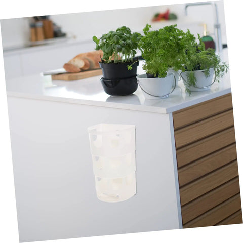 Premium Plastic Bag Dispenser With Large Multi Holes For Easy Pull Trash Roll Organizer And Grocery Sack Counter Rack To Keep Your Kitchen Crisp And Straight Up Neat