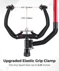 Speed X Fishing Line Spool With Unwinding Function No Twist Line And Adjustable Aluminum Handle shown with elastic grip clamp