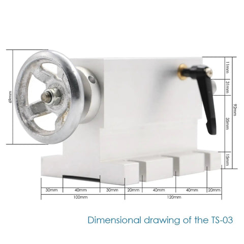 Precision CNC Tailstock For Rotary Axis And Fourth Axis CNC Router Machine MT2 Taper detailed dimensional drawing with measurements.