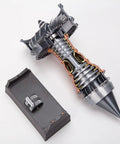 TR900 Aero Aircraft Engine Model Kit That Actually Runs, showing parts and stand with turbine detail.
