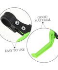 Close-up of Three Finger Bike Brake Lever For Boys And Girls showing light green ergonomic MTB disc brake lever materials and design.