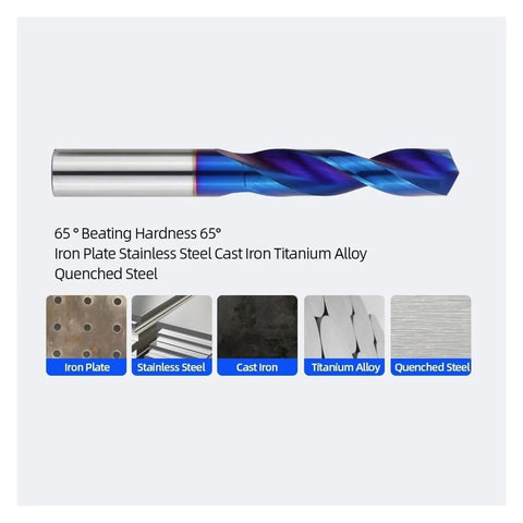 Top Notch Tungsten Carbide Twist Drill Bits Set For Hard Metal CNC Jobs 1 To 20mm Full Kit With Sharp Edges And Sweet Precision Cutting Power, blue coated twist drill bit for hard metal