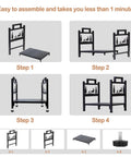 Assembly guide for Beefy Heavy Duty Steel Firewood Rack For Indoor And Outdoor Use Log Holder with no screw pluggable setup.