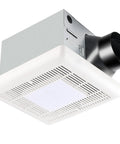 Quiet Bath Exhaust Fan With Light 110 CFM One Point Two Sone No Attic Access Needed Install 4000K LED Light 800 LM 4 Inch Duct White Grille