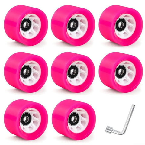 8 Pack Indoor Quad Roller Skate Wheels For Derby Speed Artistic Rink And Rhythm Skates With PU Wear Resistant Construction Double Row Bearings