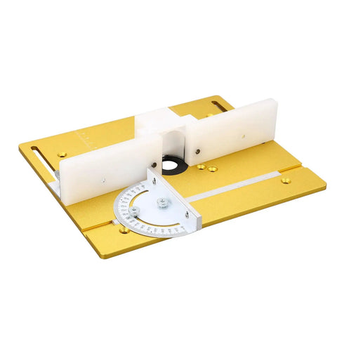 Slick Aluminum Router Table Insert Plate For Woodworking Heavy Duty Base Platform For Carving Milling And Repair Work with angles and guide.