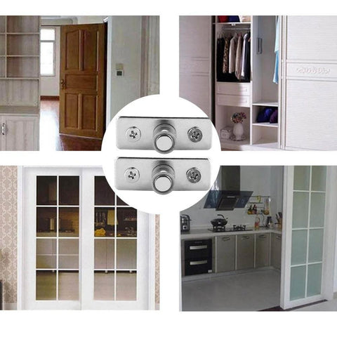 2 Pack Stainless Steel Barn Door Floor Guide Set With Flush Mount Stay Roller And Wall Mount Guide for smooth sliding