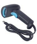 Wired Barcode Scanner With Quick Response Voice Feedback And QR Code Reading For Inventory Management, ergonomic grip, USB cable visible