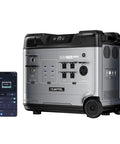 Portable Solar Generator Featuring Dual 400 Watt Panels And Smart App Control For Surefire Emergency Backup Power And No Sweat Outdoor Setup Built Tough Enough To Crush Every Family Road Trip next to a smartphone displaying app control settings.