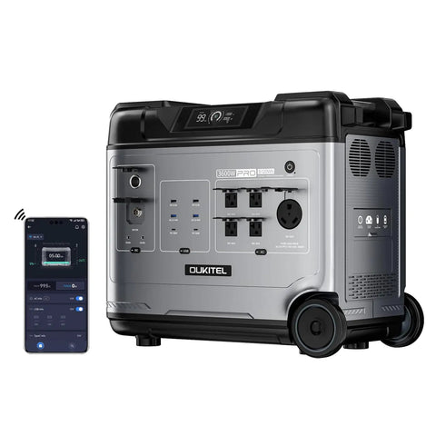 Portable Solar Generator Featuring Dual 400 Watt Panels And Smart App Control For Surefire Emergency Backup Power And No Sweat Outdoor Setup Built Tough Enough To Crush Every Family Road Trip next to a smartphone displaying app control settings.