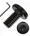 1/4-20 Flat Head Hex Socket Cap Screws Bolts, 1/2 Inch Length, 25 Pack, fully threaded, with hex spanner, close-up view.