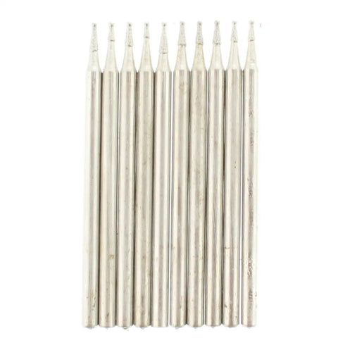 Pro Grade Diamond Grinding Head Bits Ball Tip Spherical 0.8mm Jade Carving Burrs Set Of 20 Pieces For Lapidary Rotary Tool 2.35mm Shank And 42mm Length 150 Grit Silver Tone
