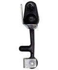 Front view of 6 Inch Heavy Duty Rubber Hood Catch with Bumper, includes brackets and pin for securing compartments in harsh environments