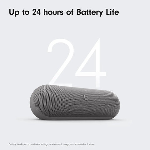 All Day Battery Wireless Bluetooth Speaker With USB C Charging Punchy Bass Up To 24 Hours Of Battery Life IP67 Water Resistant Built In Mic Apple And Android Compatible Dark Gray Portable Party Speaker on display