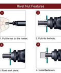 Step-by-step instructions for using 850 Piece Metric Rivnut Kit For Metal DIY Projects Includes M3 To M10 Rivnuts In Six Sizes