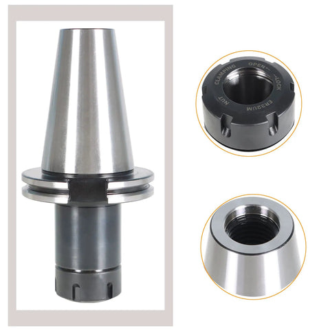 CAT50 ER32 100mm Collet Chuck Set For CNC Milling Lathe Tool Holders, 4 Inch Gage Length, ER Nut UM, Draw Bar 1 8 Thread