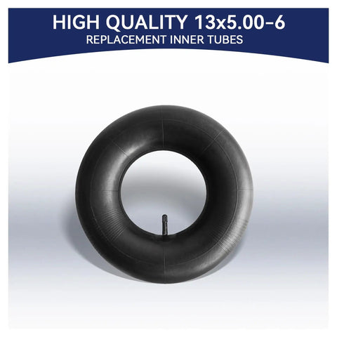 Two Pack 13x5.00-6 Inner Tubes With Straight Valve Stem Heavy Duty Replacement For Lawn Equipment ATV Go Kart Hand Trucks Tire Tubes