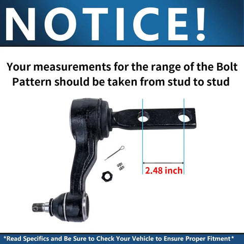 4X4 Front 8 Piece Suspension Kit For 1997 2003 Ford F150 4WD Beefed Up Front End Upgrade With Tie Rods Idler Arm Ball Joints Control Arms And Hardware, idler arm 2.48 inch bolt pattern