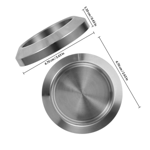 Recessed Flush Pull Handles For Glass Doors, Smooth Inner Design, Stainless Steel, 2 Pack, dimensions shown