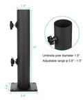 Heavy Duty Patio Umbrella Base With Adjustable Clamp For Decks Patios Balconies And Docks Outdoor Umbrella Stand Fits Post 0.8 To 1.5 Inches