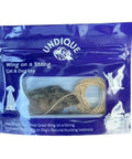 Real Quail Wing On String Cat Toy For Interactive Play And Training With Bird Scent in blue packaging
