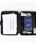 Top Shelf Portable Digital Fruit Hardness Tester And Penetrometer in a case with instructions and batteries included.