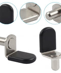 Quarter Inch L Shaped Metal Shelf Pins With Rubber Sleeves, 30 Pieces Silver Cabinet Shelf Supports close-up view of design