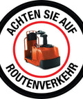 Watch Out For Tugger Traffic Safety Sign In 12 Inch Round Shape Made From Strong Metal Tin With Sleek Design To Keep Worksite Safe And Visually Sharp, featuring a tugger vehicle.