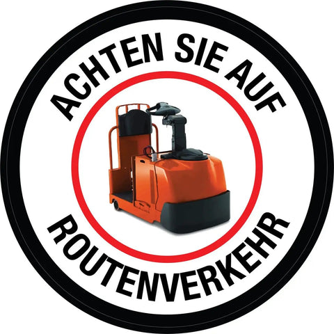 Watch Out For Tugger Traffic Safety Sign In 12 Inch Round Shape Made From Strong Metal Tin With Sleek Design To Keep Worksite Safe And Visually Sharp.