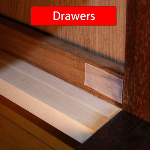 UHMW Polyethylene Tape For Surface Protection And Squeak Reduction applied inside wooden drawer for low friction sliding
