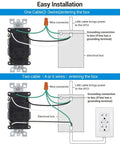 Diagram of 5 Pack GFCI Outlet 20 Amp Outdoor Weather Resistant Tamper Resistant UL Listed with Self Test installation