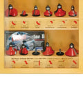 Level Up Your Woodworking Game With This Badass 26 Piece Artisan Router Bit Set Designed For 1/4 Inch Collets with various bits visible.