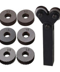 Lathe Knurling Tool Set 7 Piece Double Wheel Kit With 0.5mm 1mm 2mm Wheels For Precision Metalworking And DIY Projects Steel