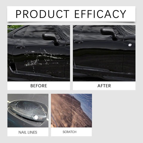Before and after using Car Scratch Remover Kit With Polishing Pad And Repair Cream For Quick Paint Restoration, Fix Minor Scratches And Scuffs, 2.12oz All In One DIY Auto Body Repair Kit