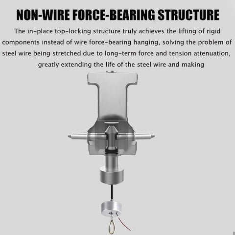 Heavy Duty Electric Chandelier Hoist With Remote And Wall Switch For Villas Featuring 6 Meter Lift Stroke 120 Watt Motor Winch System for non-wire force-bearing structure.