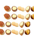 20 Pcs Resin Mini Food Toys Nuts Set For Dollhouse DIY Crafts, featuring realistic peanut and nut decor in assorted colors.