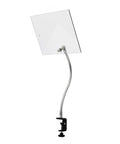 Light-Duty Flexible Gooseneck Arm Machine Guard With Table Clamp, 18 Inch Reach, Clear Polycarbonate Shield, UV Stabilized, Beveled Edges