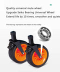 Heavy Duty Portable Garden Cart With Foldable Design Quiet Wheels Adjustable Push Pull Handle Tear Resistant Fabric Large 100 Liter Cargo Space And 100 Kg Load Capacity For Outdoor Garden Beach And Shopping featuring orange quiet wheels with Seiko bearings