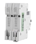 2-Pole 250V DC Miniature Circuit Breaker for Solar Systems, DIN Rail Mount, Quick-Trip DC Breaker, C65H-DC, 32A, side view